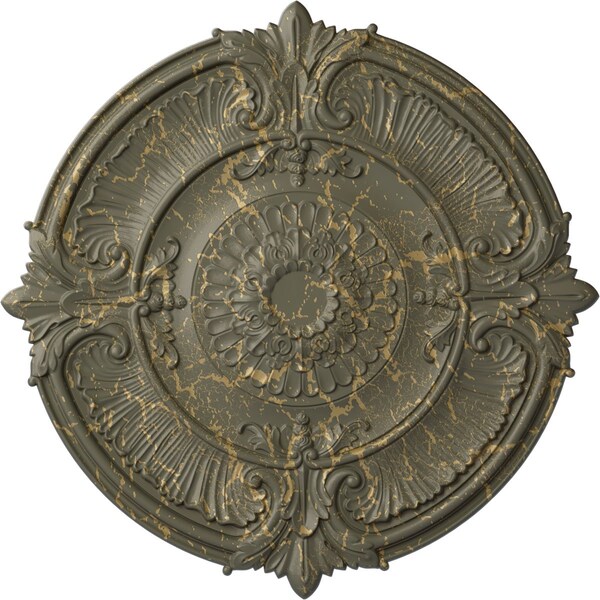 Ekena Millwork Attica Acanthus Leaf Medallion (Canopies up to 4 5/8"), 53 1/2"OD x 3 1/2"P, Witch Hazel Crackle CM53ATWHC - main